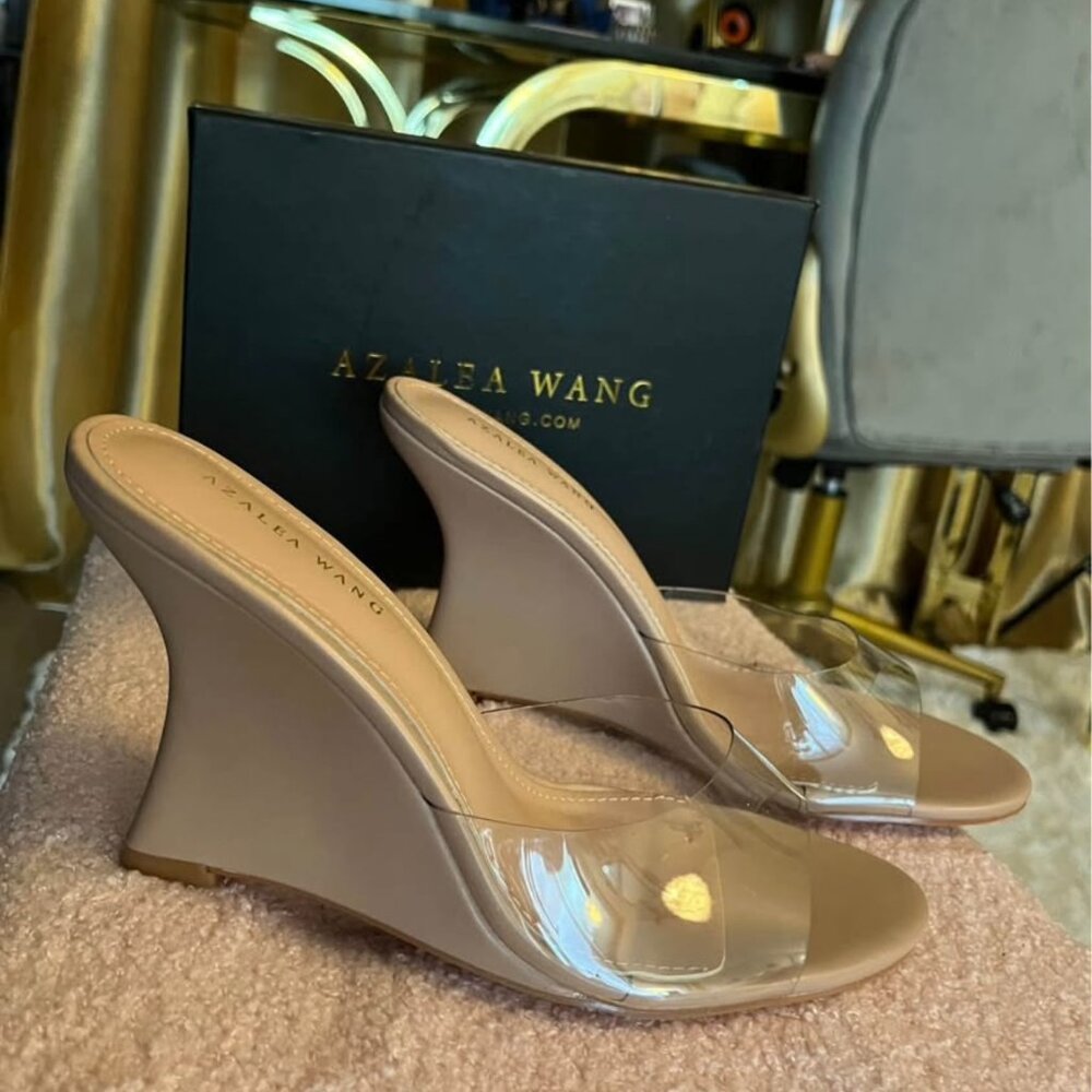Vegan Leather Wedge Sandal Mules - 8.5